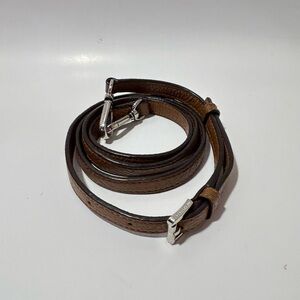 Michael Kors Brown Leather Crossbody Strap with Silver Hardware